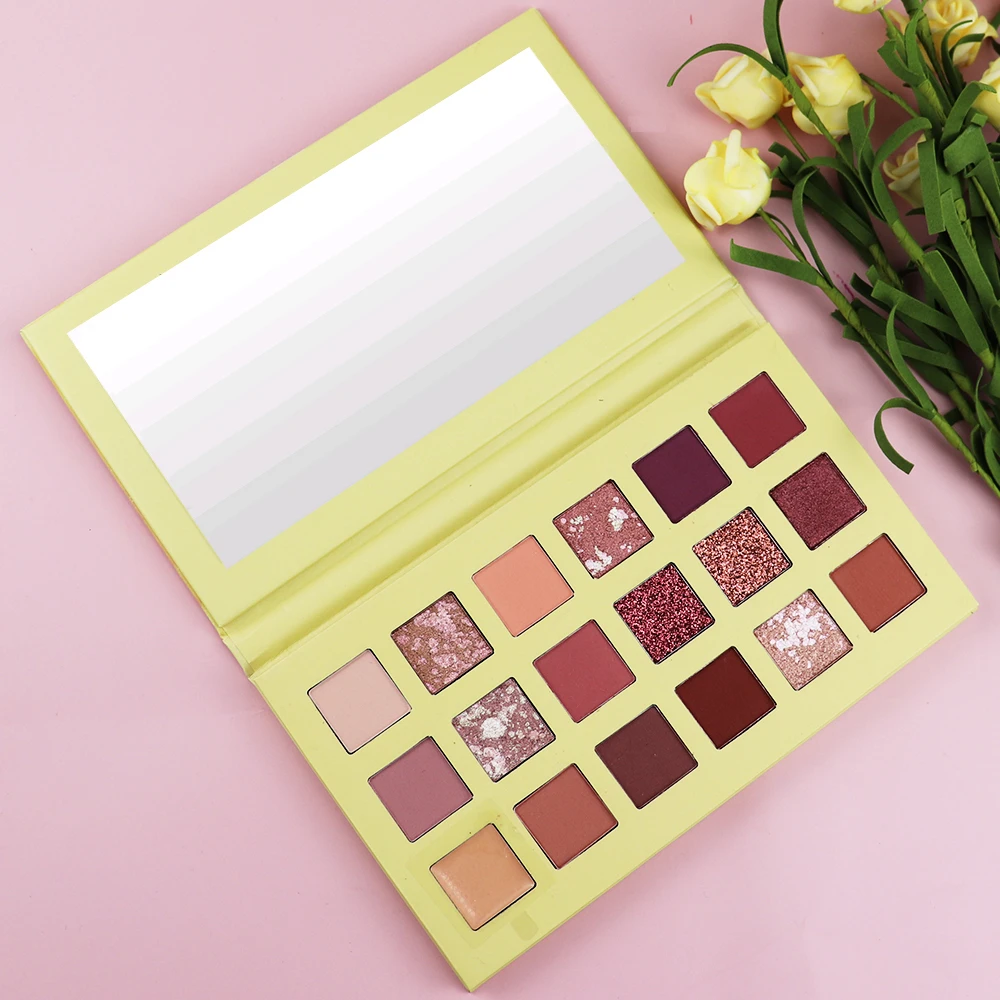 Palette de fards à paupières personnalisée 18 couleurs, fini mat, scintillant, neutre, longue tenue, waterproof, marque privée, maquillage pour les Femmes